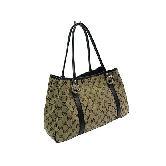 Gucci GG Canvas Tote Bag Beige Black - Picture 1 of 1